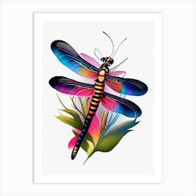 Widow Skimmer Dragonfly Tattoo Art Print