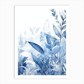 Blue Watercolor Painting 2 Art Print