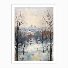 Winter City Park Painting Primrose Hill Park London 3 Art Print