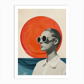 Woman In Sunglasses Art Print