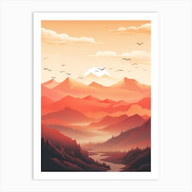 Landscape At Sunset Art Print