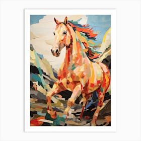 A Horse Painting In The Style Of Collage 1 Art Print