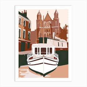 Boat On The Canal Art Print