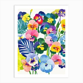 Pansy 2 Modern Colourful Flower Art Print