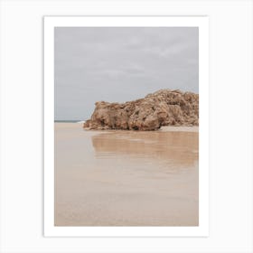 Sand Beach With Rocks Art Print