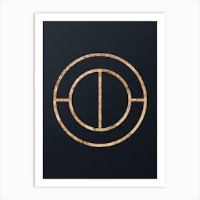 Abstract Geometric Gold Glyph on Dark Teal n.0100 Art Print
