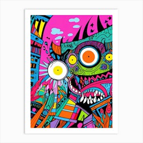 Psychedelic Monster 2 Art Print