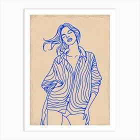 Woman In A Shirt Art Print