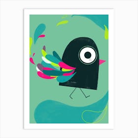 Curious Colorful Bird Art Print