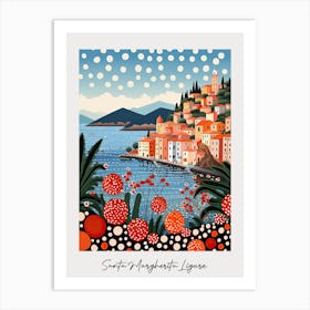 Poster Of Santa Margherita Ligure, Italy, Illustration In The Style Of Pop Art 4 Art Print