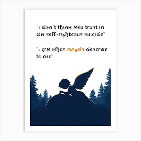 Angel Qoute Illustration 13 Art Print