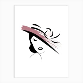 woman with a hat Art Print