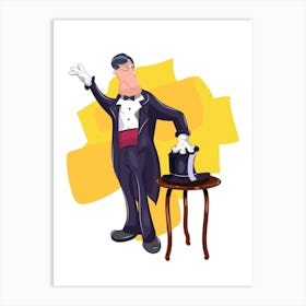 Magician In Tuxedo Art Print