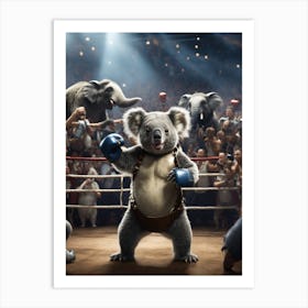 Koala In Boxing Ring Art Print