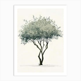 Olive Tree Pixel Illustration 2 Art Print