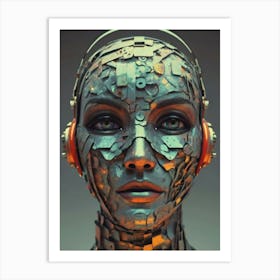 Robot Head 3 Art Print