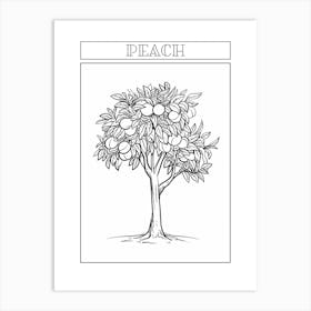 Peach Tree Minimalistic Drawing 1 Poster Art Print