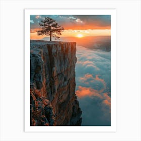 Lone Tree On The Cliff Art Print