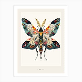 Colourful Insect Illustration Firefly 5 Poster Art Print