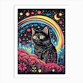 Stellar Purrnova, Psychedelic Cats series Art Print