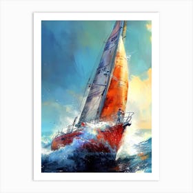 Sailboat In The Ocean 3 sport Art Print