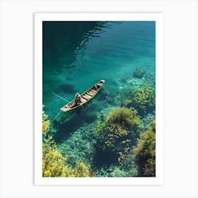 Small Boat In Clear Water Art Print