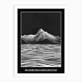 Ben More Crianlarich Mountain Line Drawing 4 Poster Art Print