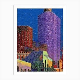 Billings, City Us  Pointillism Art Print