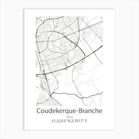 Coudekerque Branche,France Minimalist Map Art Print