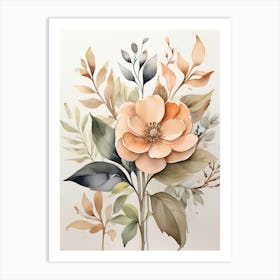 Peach Flowers Art Print