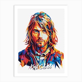 Kurt Cobain Nirvana 04 Portrait Music Icon Style WPAP Pop Art Art Print