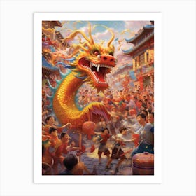 Dragon Dancing Chinese New Year 3 Art Print
