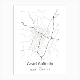 Castel Goffredo,Italy Minimalist Map Art Print