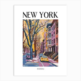 Riverdale New York Colourful Silkscreen Illustration 1 Poster Art Print