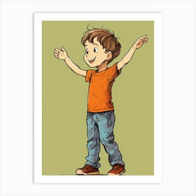 Little Boy With Arms Outstretched Art Print