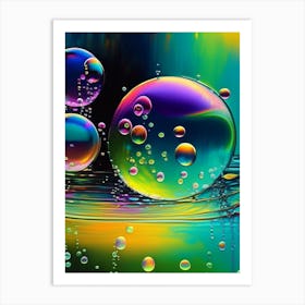 Bubbles In Water Water Waterscape Bright Abstract 2 Art Print