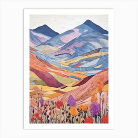 Aonach Beag Scotland 1 Colourful Mountain Illustration Art Print