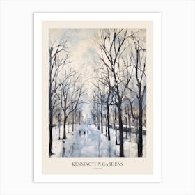 Winter City Park Poster Kensington Gardens London 3 Art Print