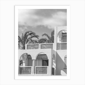 Black And White Image Of A Building Art Print