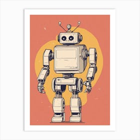 Robot Illustration 1 Art Print