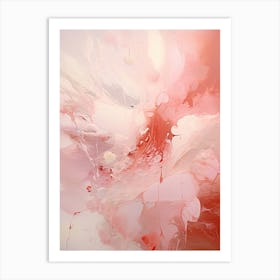 Pink And White, Abstract Raw Painting 2 Art Print