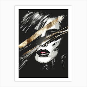 Gold And Black 44 Art Print