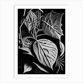 Marsh Tea Leaf Linocut 1 Art Print