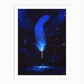 Blue Feather Art Print