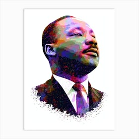 Martin Luther king jr Splash Colorful Art Art Print