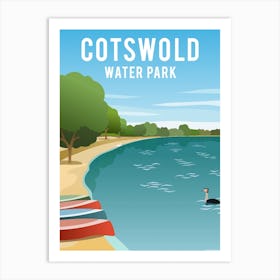 Cotswold Water Park Beach Lake Art Print