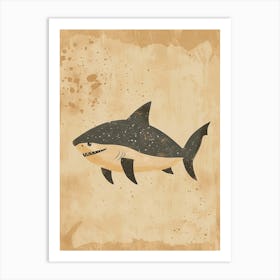 Muted Pastel Storybook Style Shark 3 Art Print