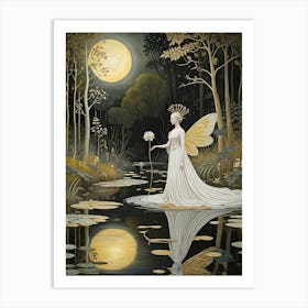 Fairy In The Moonlight Art Print