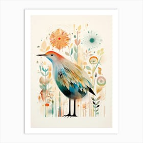 Bird Painting Collage Kiwi 2 Art Print