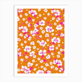 Orchid Floral Print Warm Tones 1 Flower Art Print